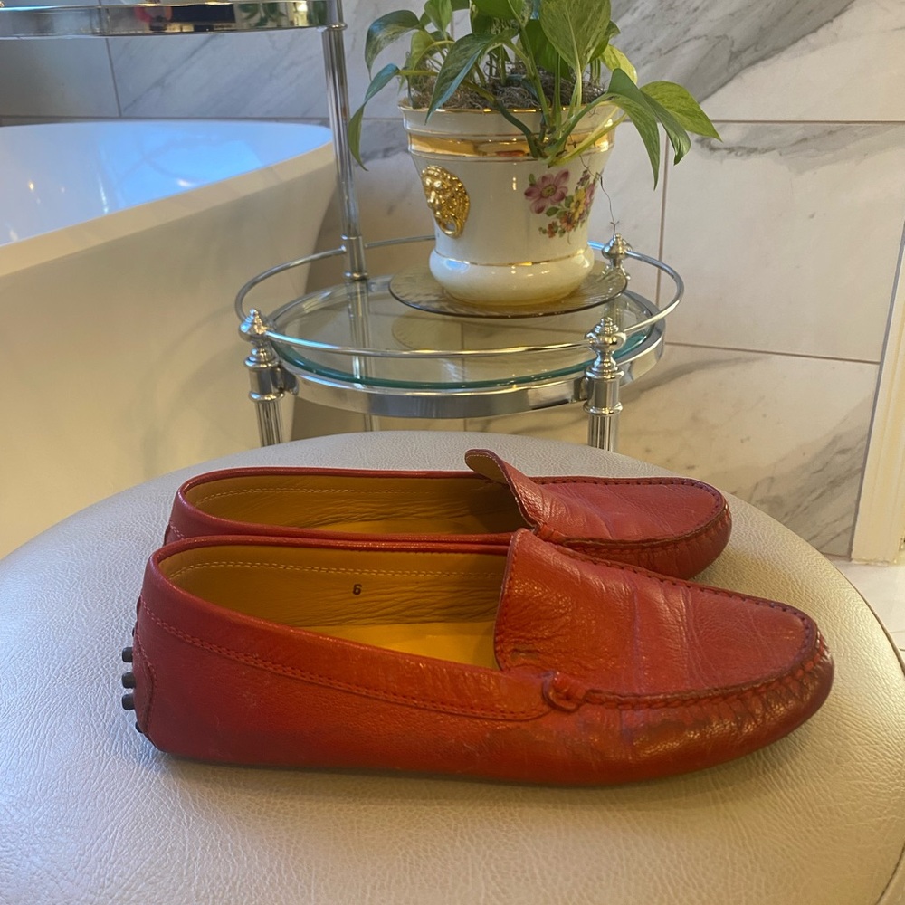 Tod’s Red Driving Moccasins Loafers 6 - Picture 6 of 7